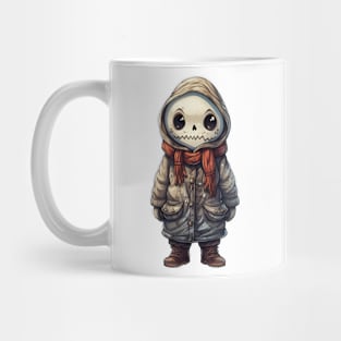 Spooky skull figure in mask perfect for halloween ! Smile face :) Mug